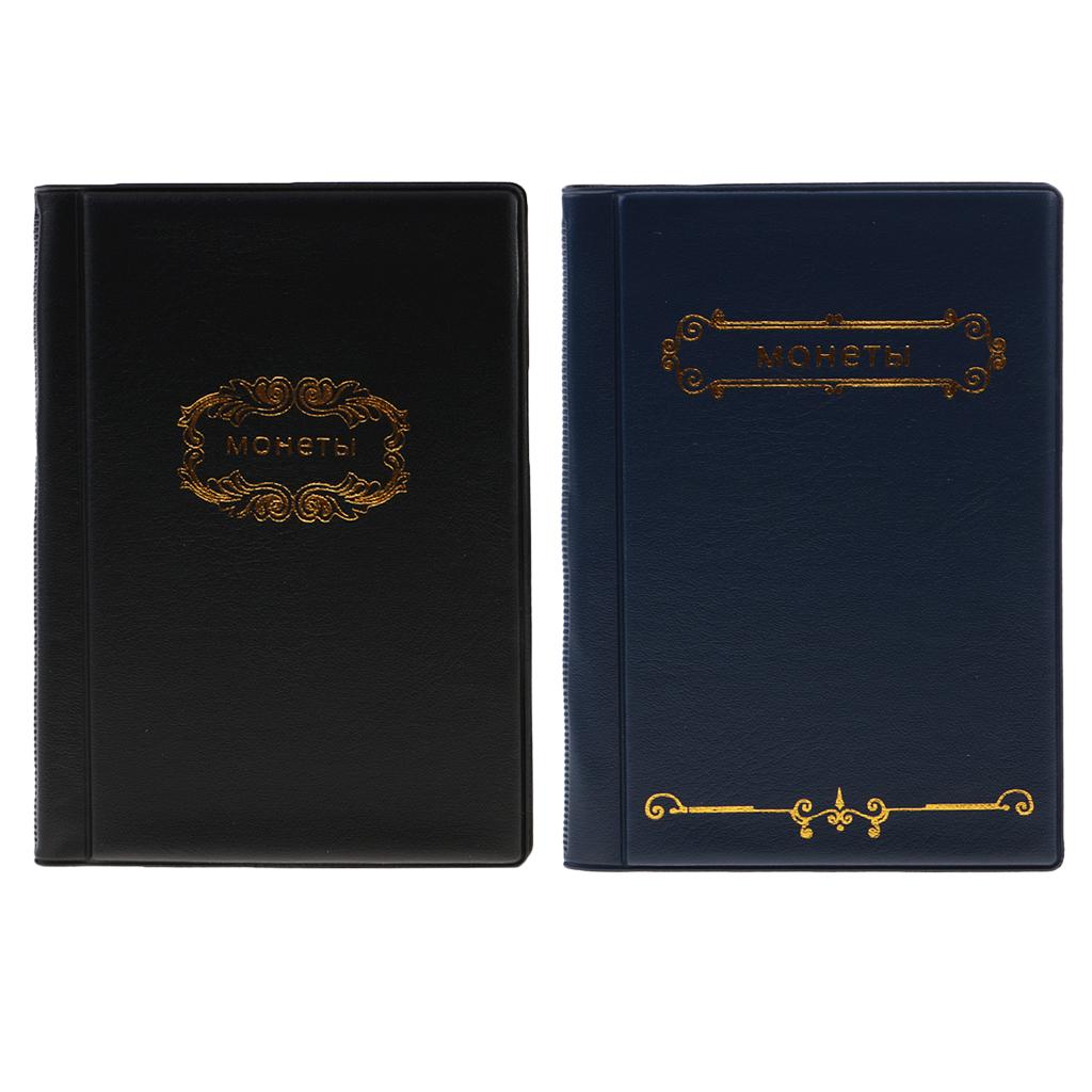 2PCS 120 Pockets 10 Page Coins Storage Album Penny Collecting Holder Book