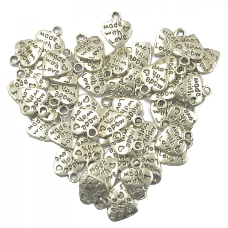 150 Pieces Love Heart Charms Pendants for DIY Jewelry Making Findings