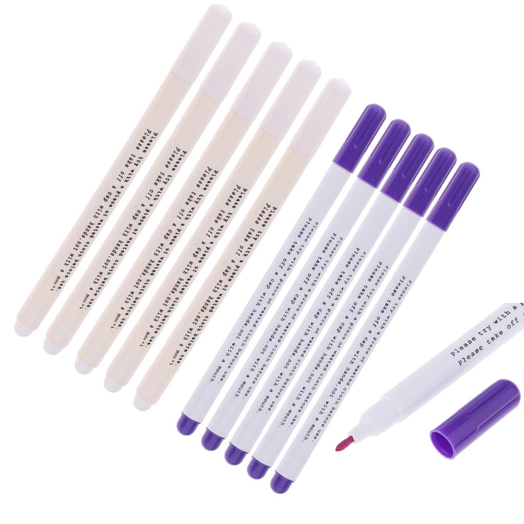 10Pcs Water Erasable Pen Tailor Vanishing Marker Water Soluble Pens Plastic