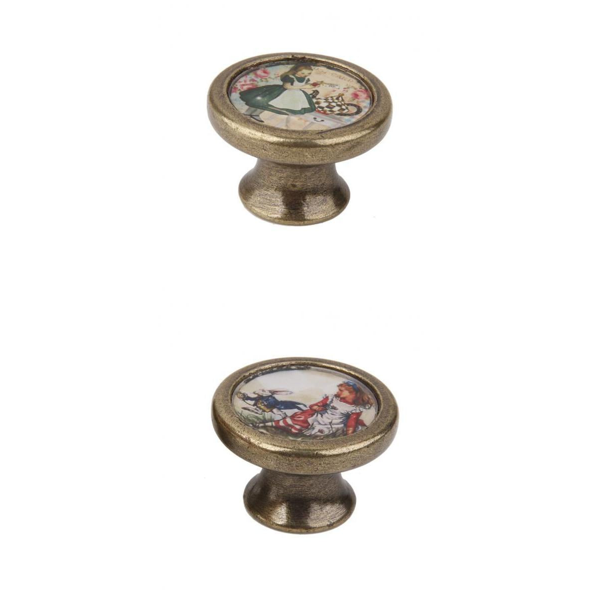 2 Pieces Retro Metal Cabinet Door Cupboard Drawer Dresser Pull Handle Knobs