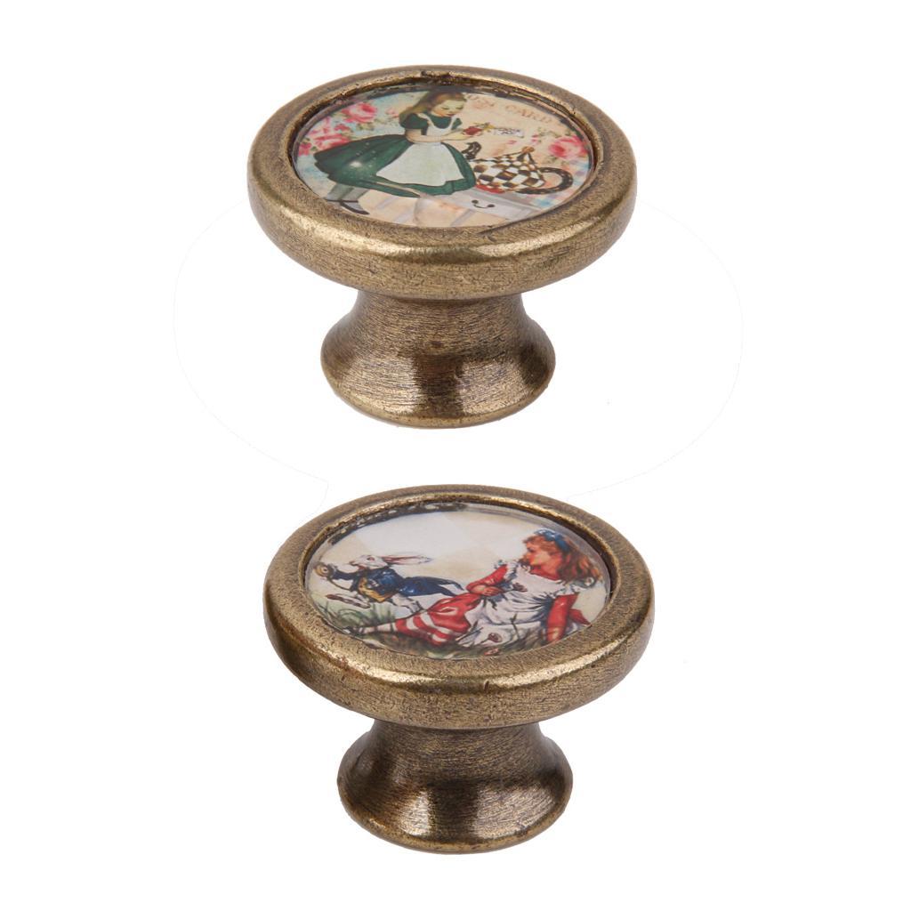 2 Pieces Retro Metal Cabinet Door Cupboard Drawer Dresser Pull Handle Knobs