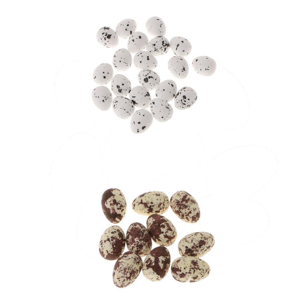 30 Pieces 1.2'' Artificial Nest Spotted Speckled Hatching Egg Crafts