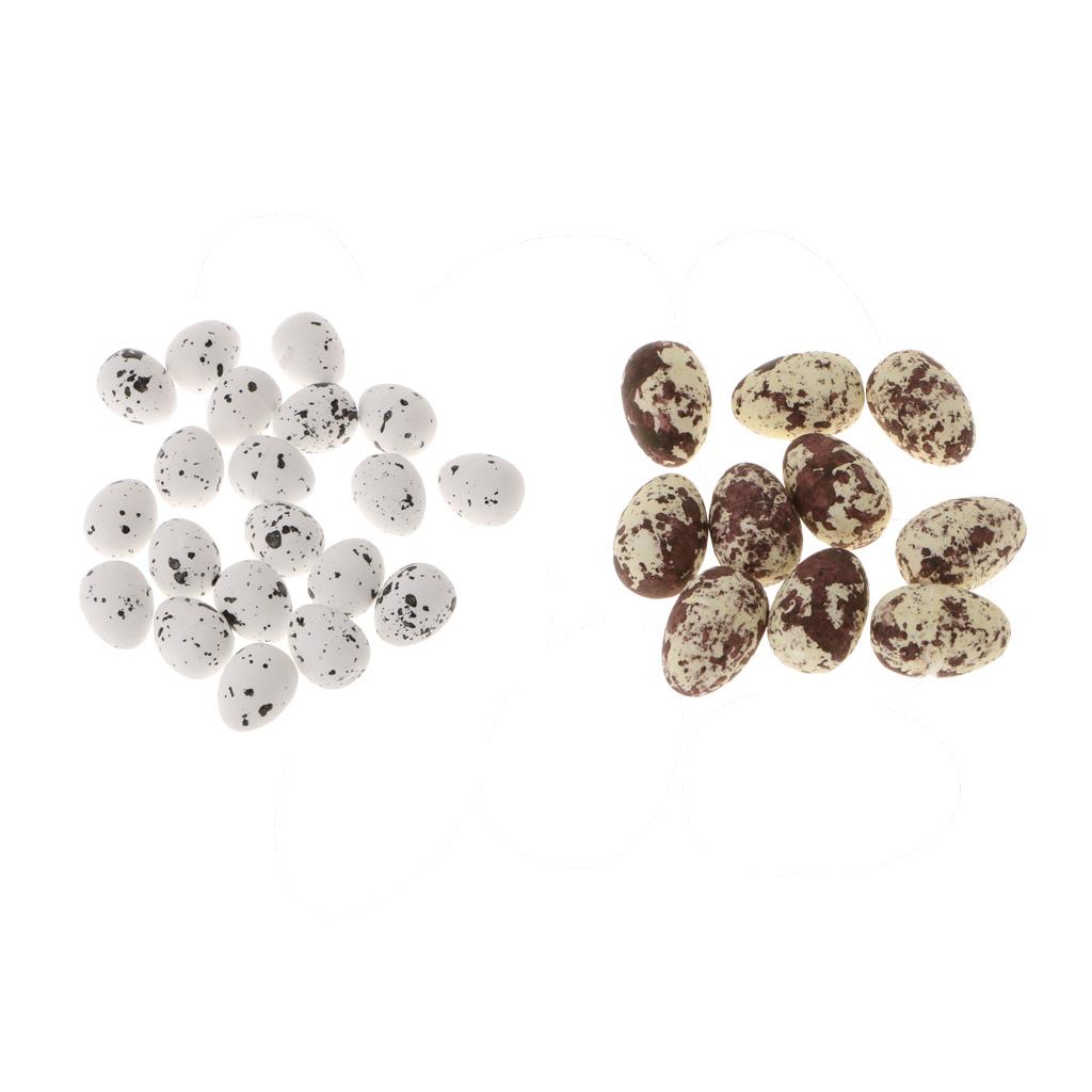 30 Pieces 1.2'' Artificial Nest Spotted Speckled Hatching Egg Crafts