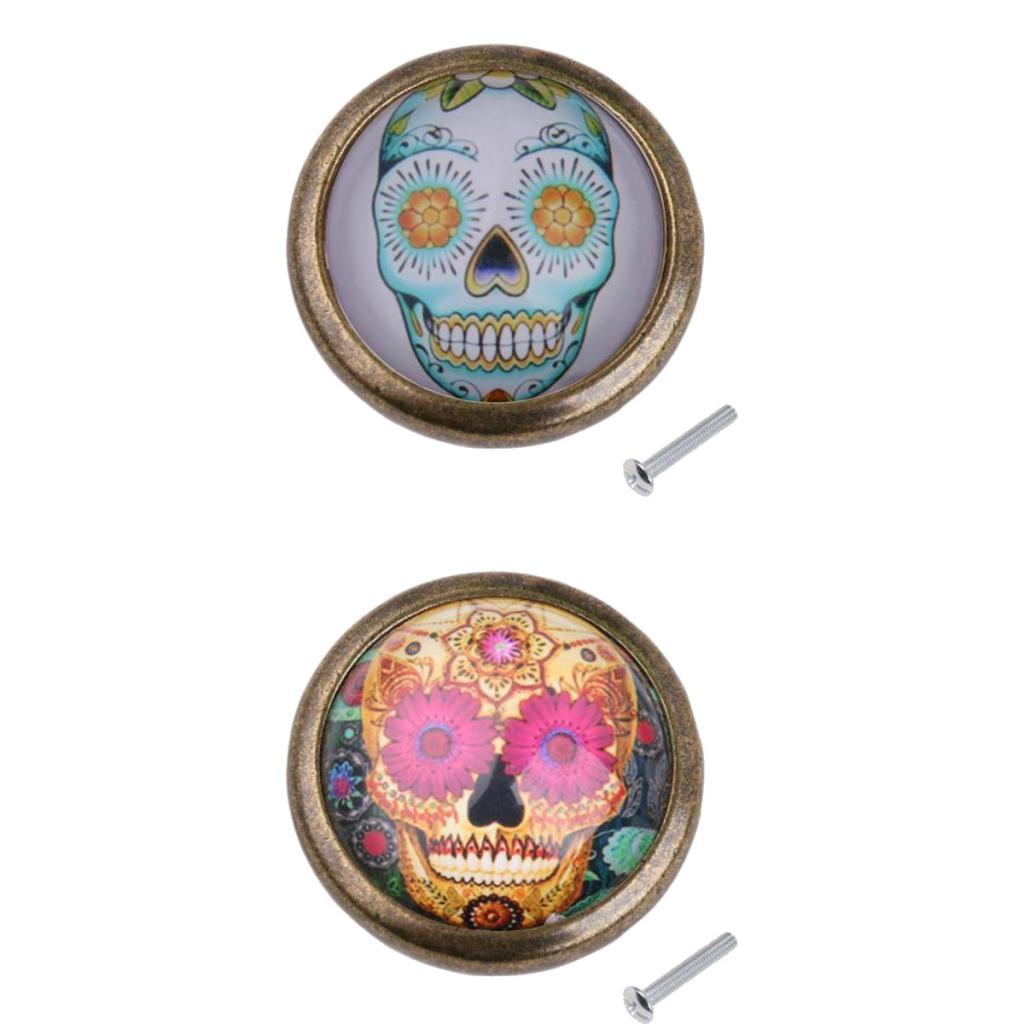 2 Pieces Vintage Round Door Cupboard Drawer Dresser Cabinet Pull Handle Knob