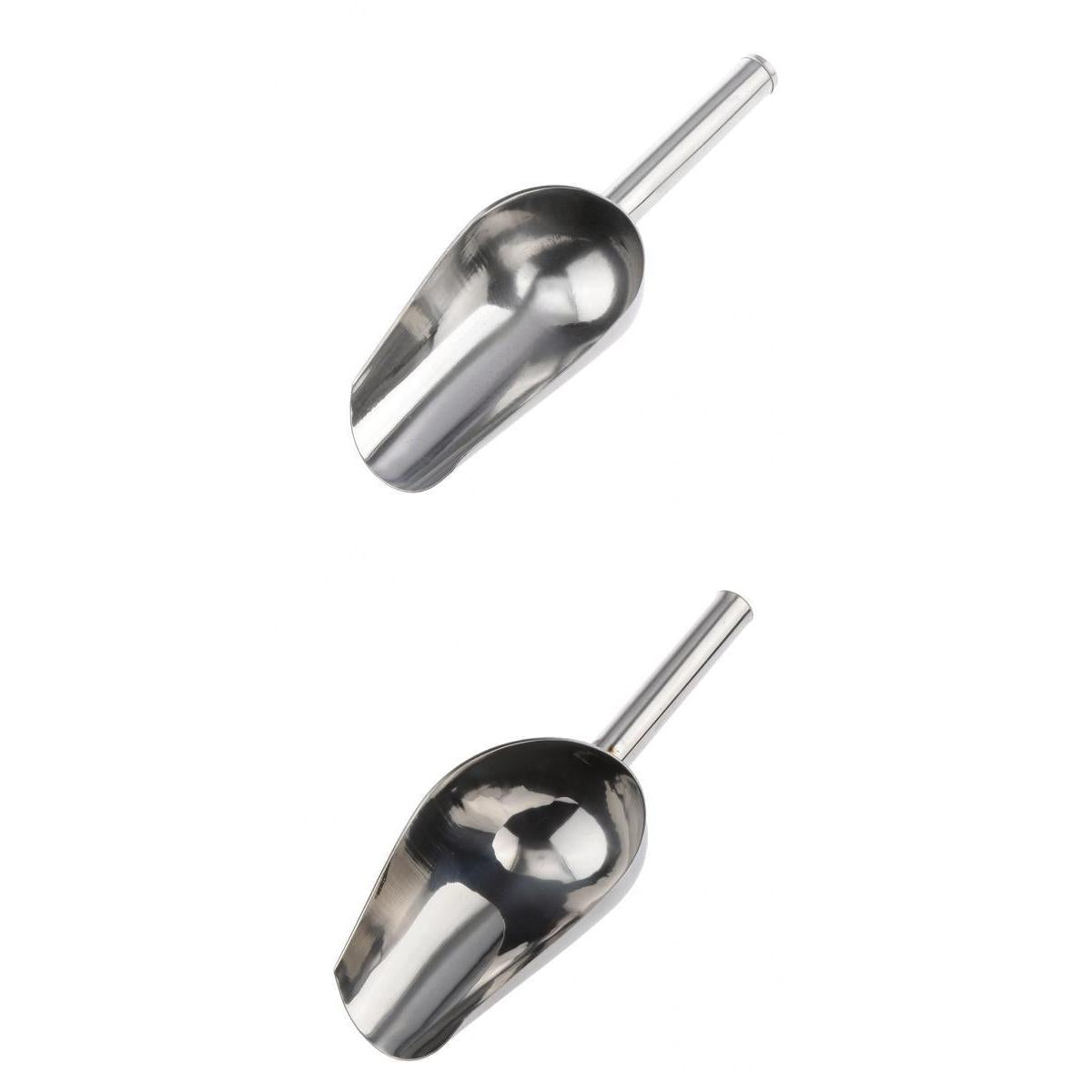 2 x Stainless Steel Ice Shovels Sweets Buffet Flour Tools 8'' 10 "