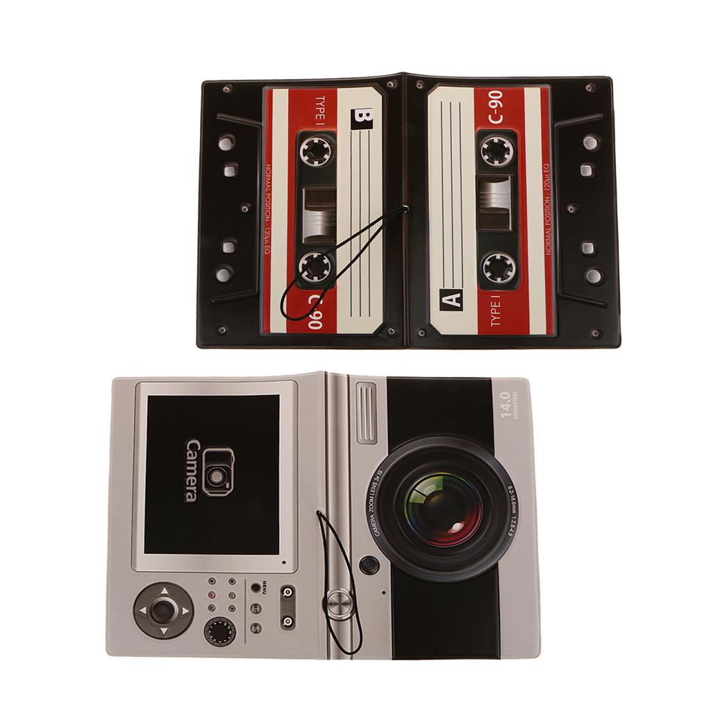 2Pieces Passport ID Card Protector PVC Leather Holder for UK US EU Passport