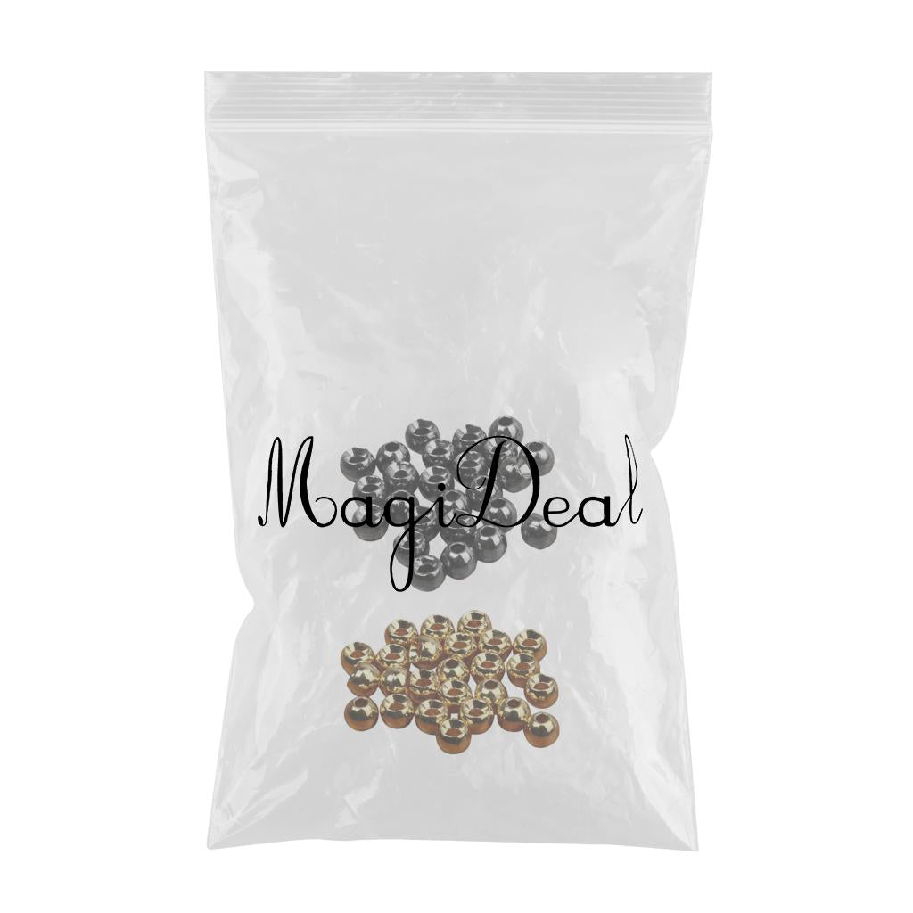 50pcs Tungsten Slotted Fly Tying Beads Nymph Head Ball Beads 4mm