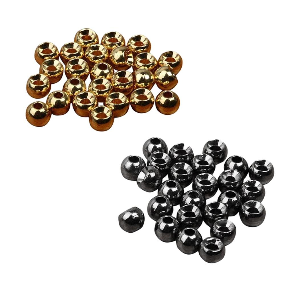 50pcs Tungsten Slotted Fly Tying Beads Nymph Head Ball Beads 4mm