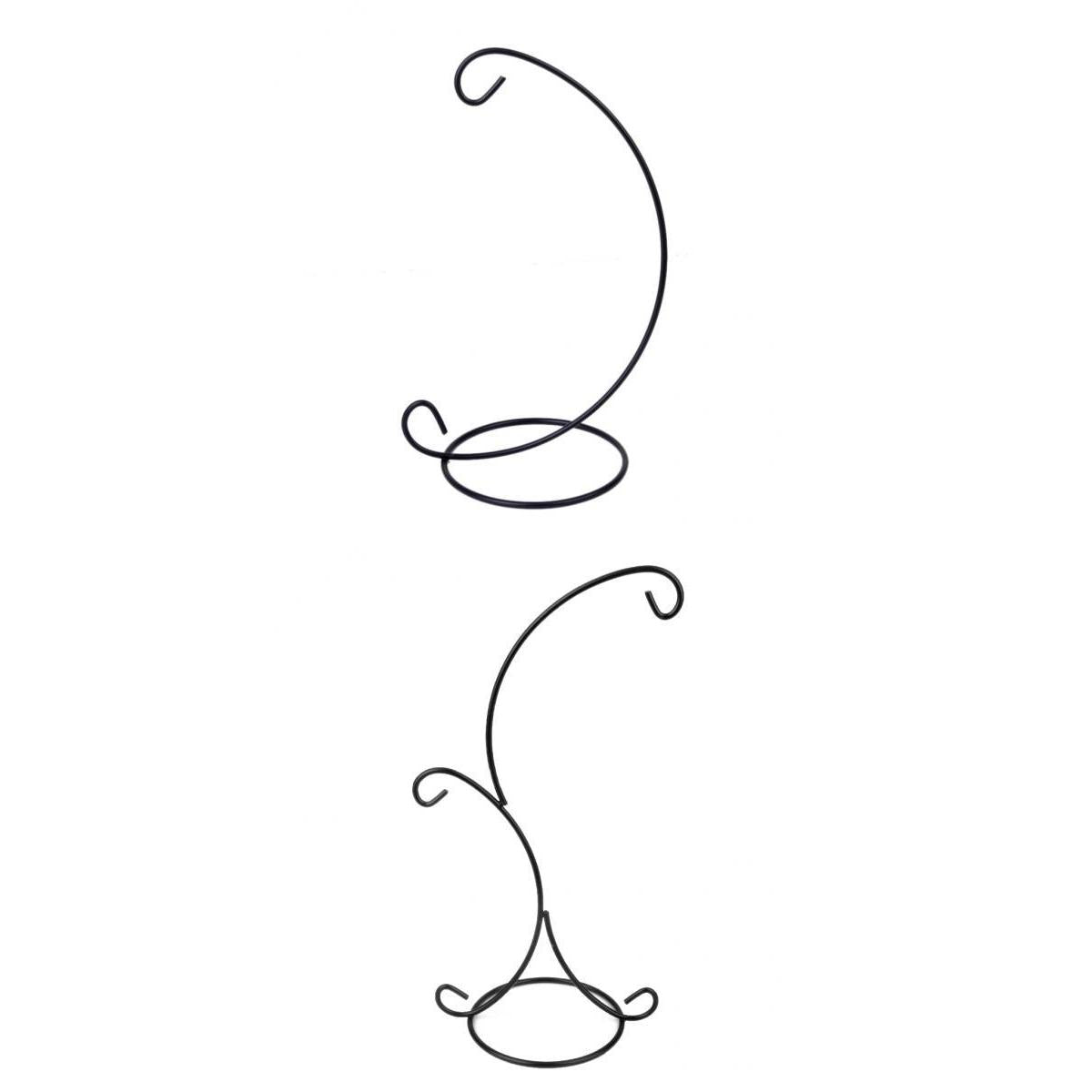 2Pieces Black Iron Hanging Plant Stand Holder for Landscaping Garden Decor