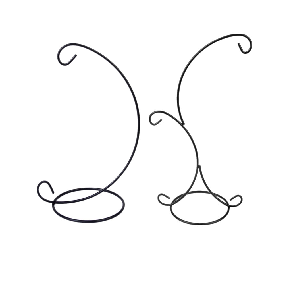 2Pieces Black Iron Hanging Plant Stand Holder for Landscaping Garden Decor