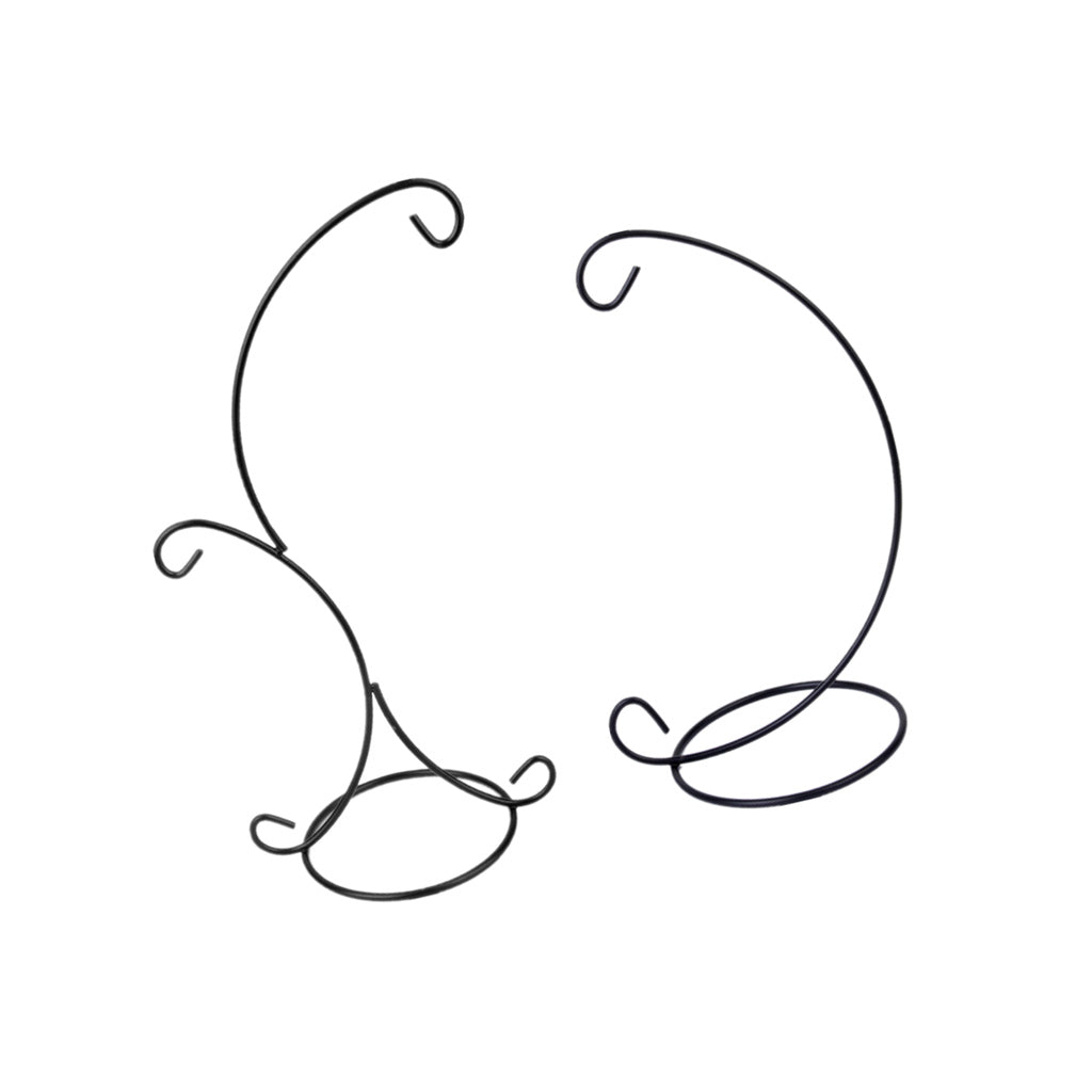 2Pieces Black Iron Hanging Plant Stand Holder for Landscaping Garden Decor