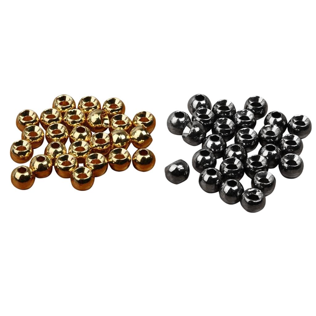 50Pcs Tungsten Slotted Fly Tying Beads Nymph Head Ball Beads Lures DIY 3.3mm