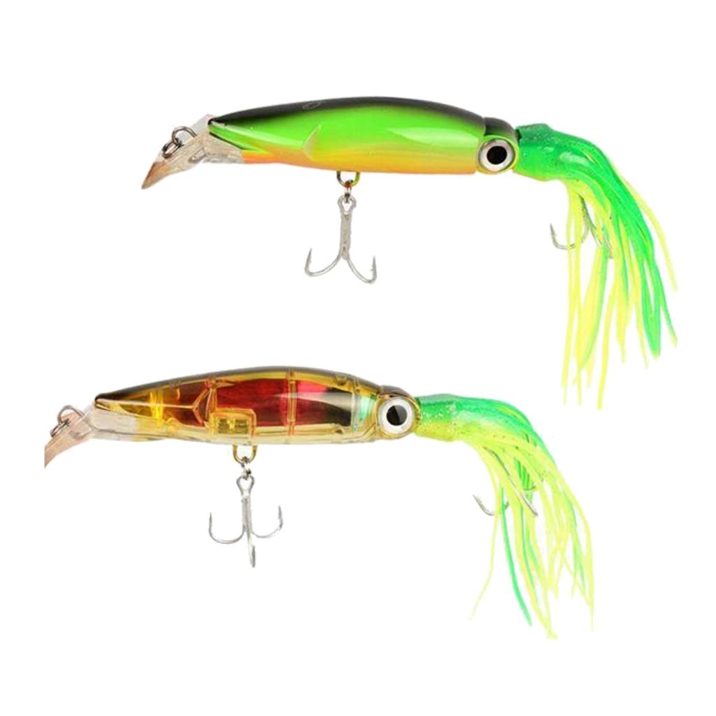 2Pcs Squid Jig Fishing Tackle Baits Hook Tuna Marlin Trolling Skirt Lures