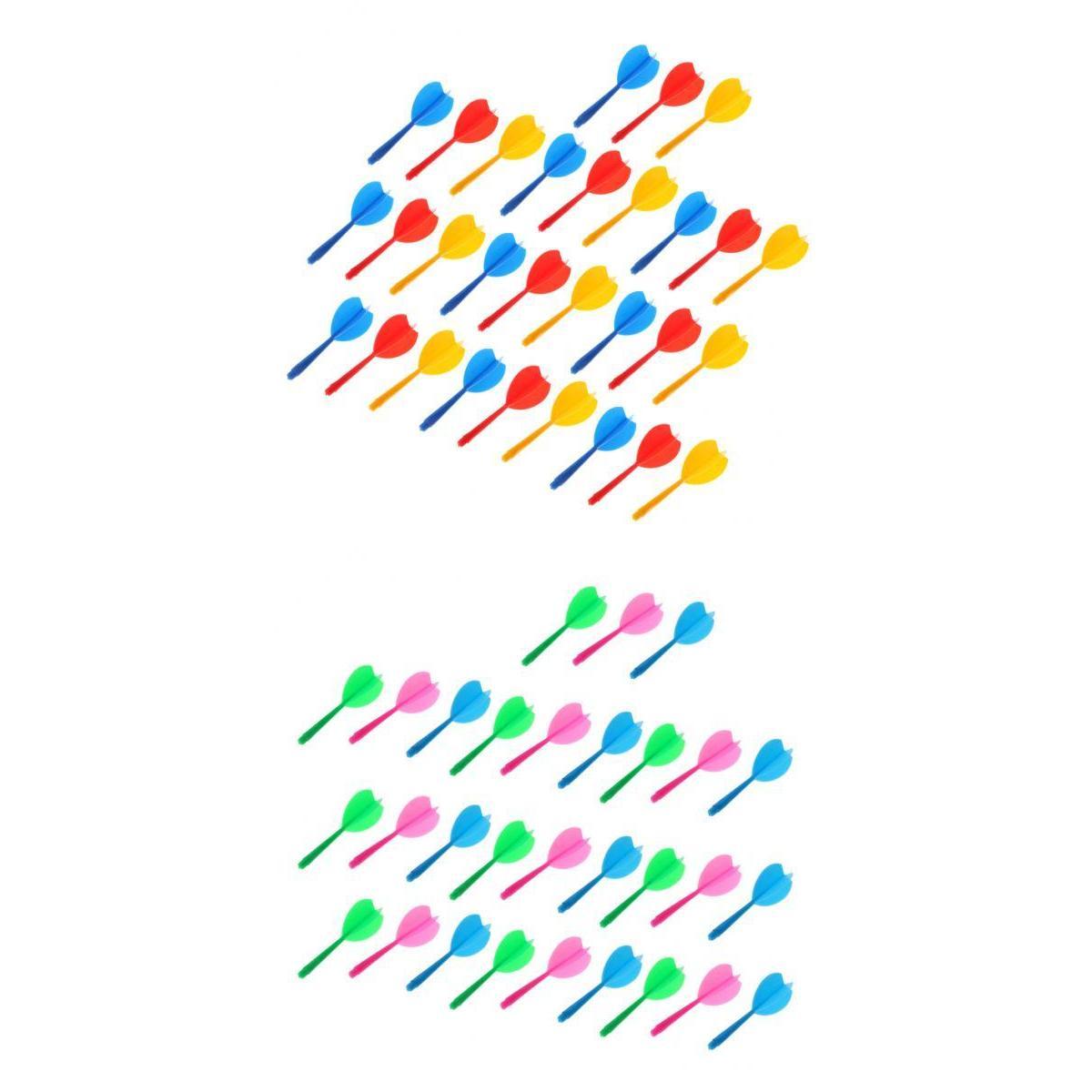 60Pcs Multicolor Durable Plastic Darts Shaft Flight Combo Darts Accessories