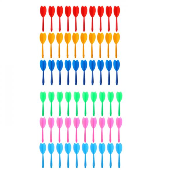 60Pcs Multicolor Durable Plastic Darts Shaft Flight Combo Darts Accessories