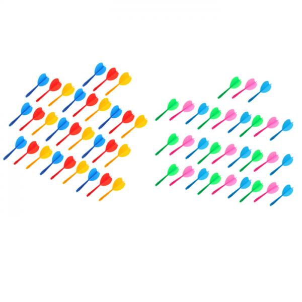 60Pcs Multicolor Durable Plastic Darts Shaft Flight Combo Darts Accessories