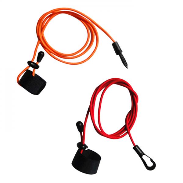 2Pcs Durable Bungee Cord Fishing Rod/ Kayak Paddle Leash with Snap Hook