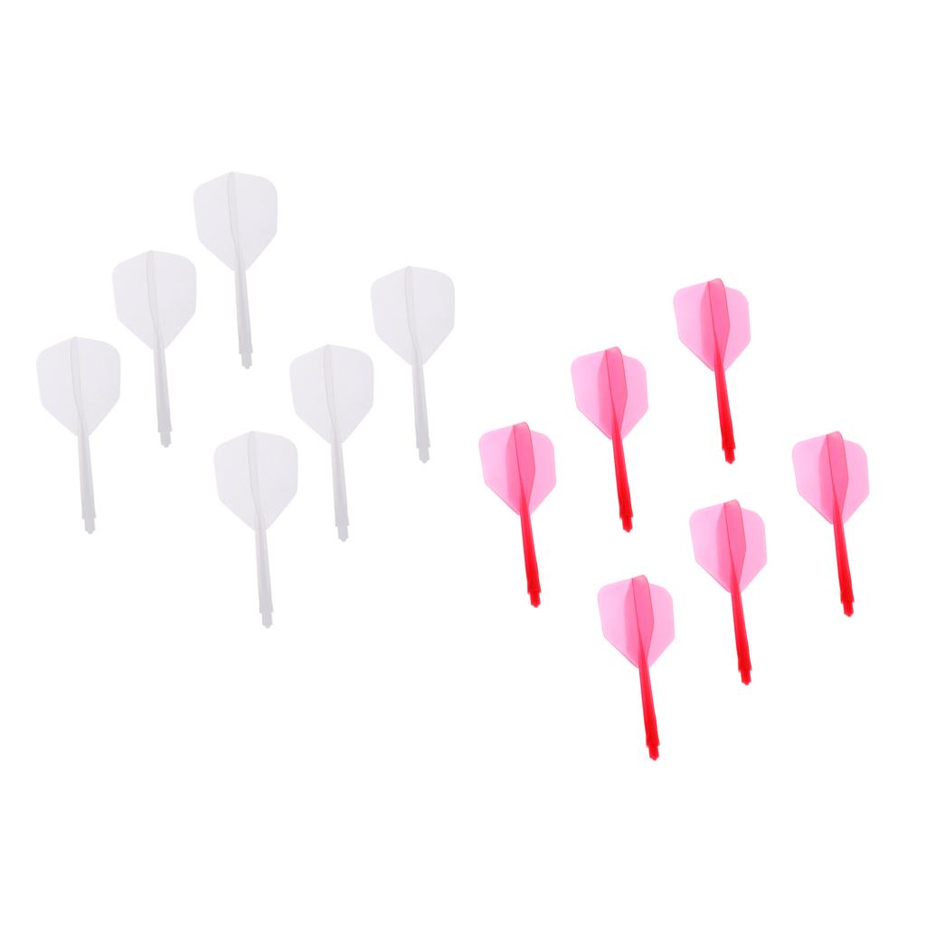 12x Transparent 2BA Thread Dart Shafts & Dart Flights Connection Red & White