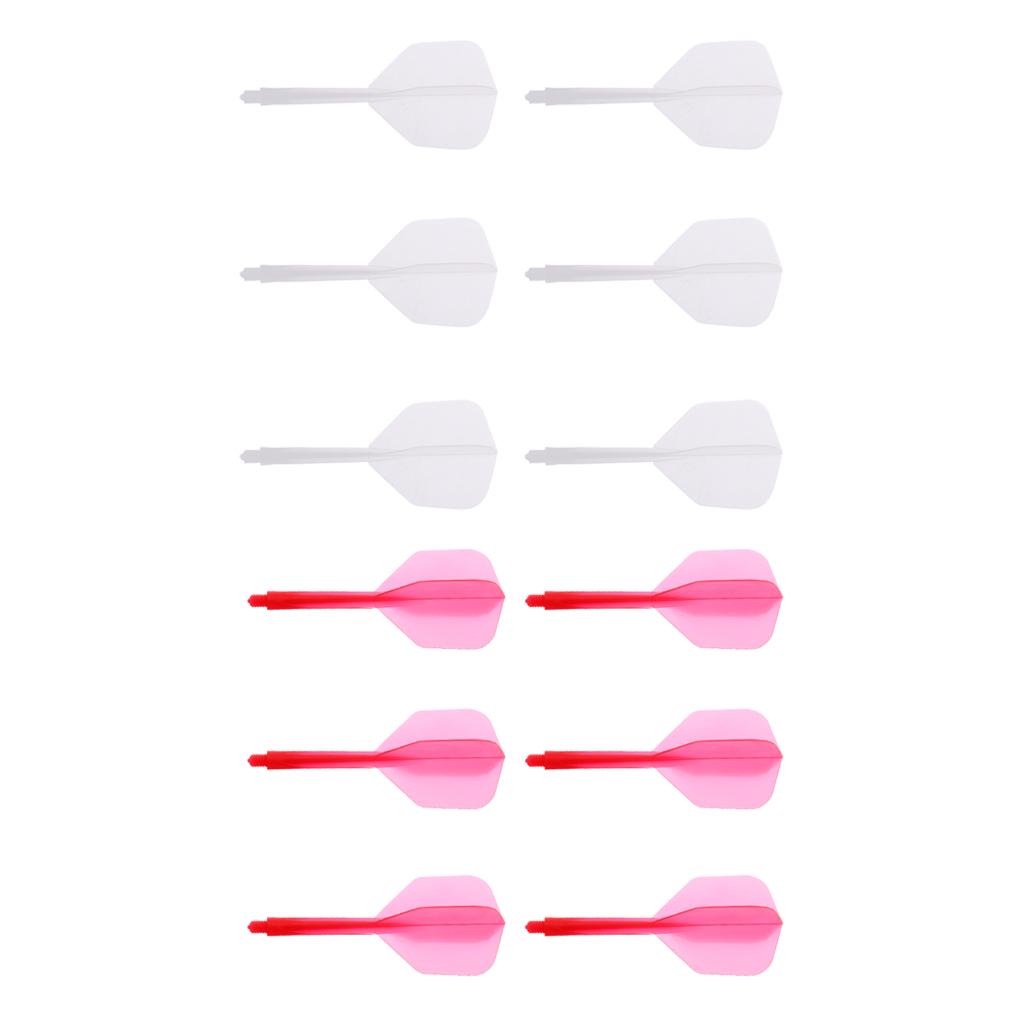 12x Transparent 2BA Thread Dart Shafts & Dart Flights Connection Red & White