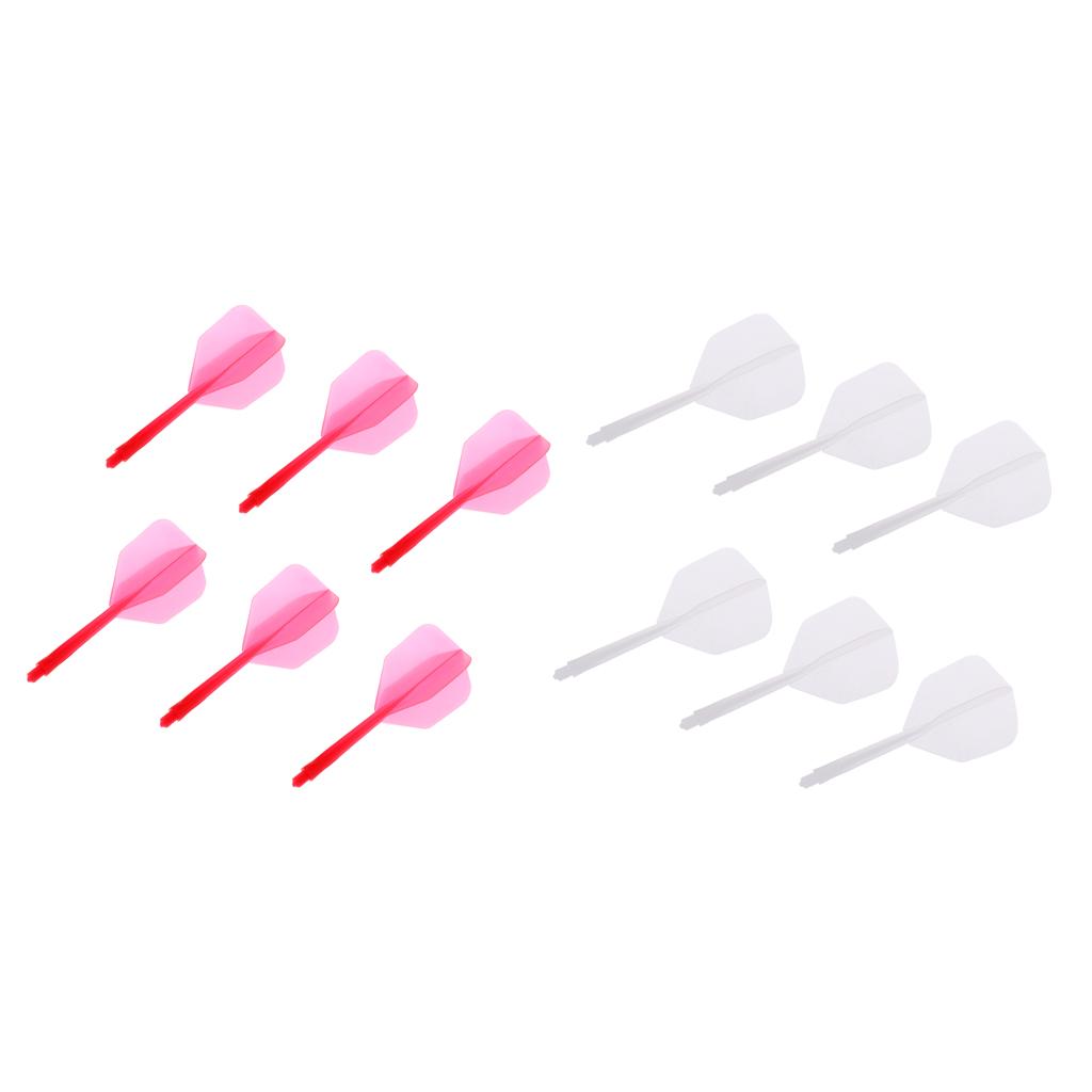 12x Transparent 2BA Thread Dart Shafts & Dart Flights Connection Red & White
