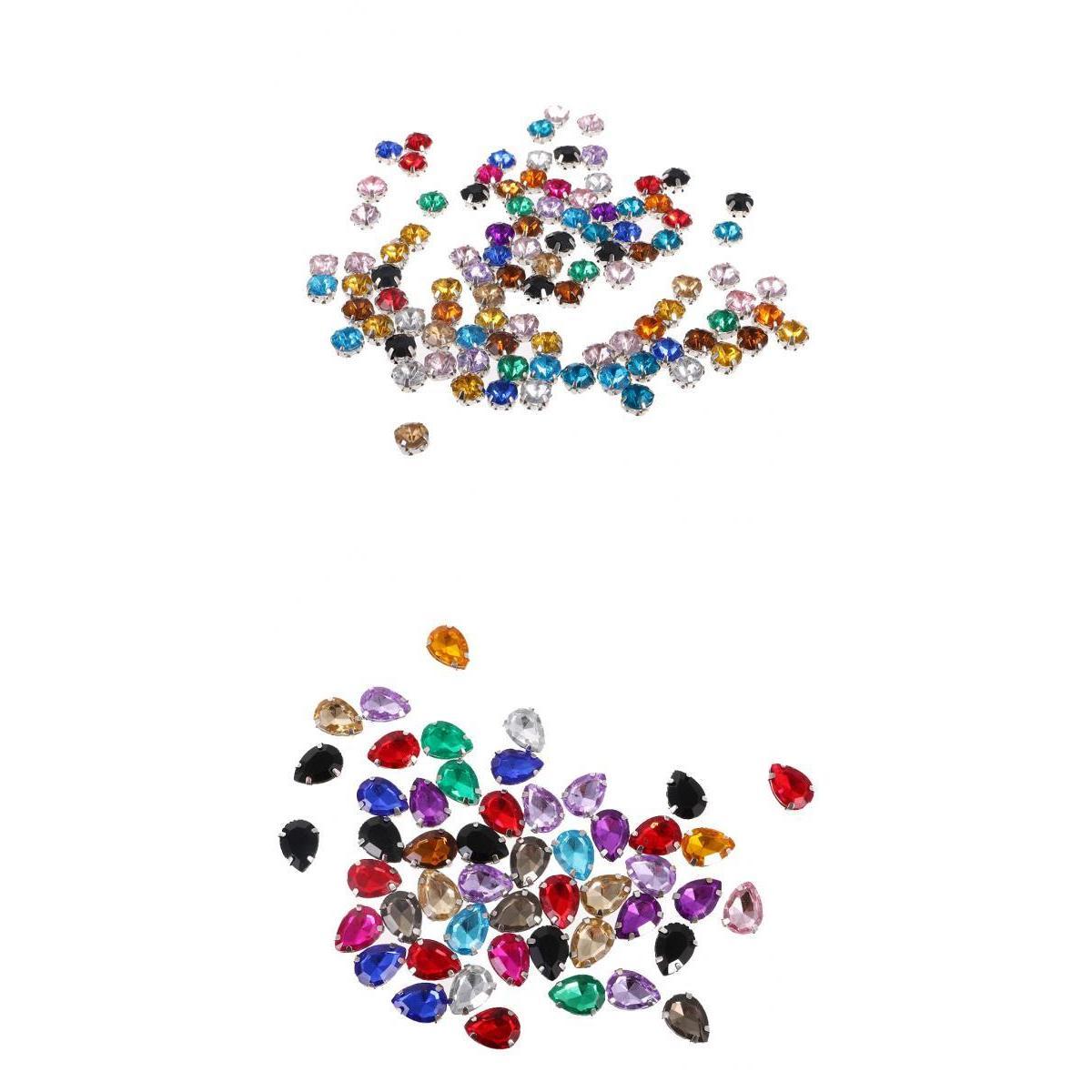 150pcs DIY Flat Back Sew On Rhinestone Crystal Beads Jewelry Making Crafts