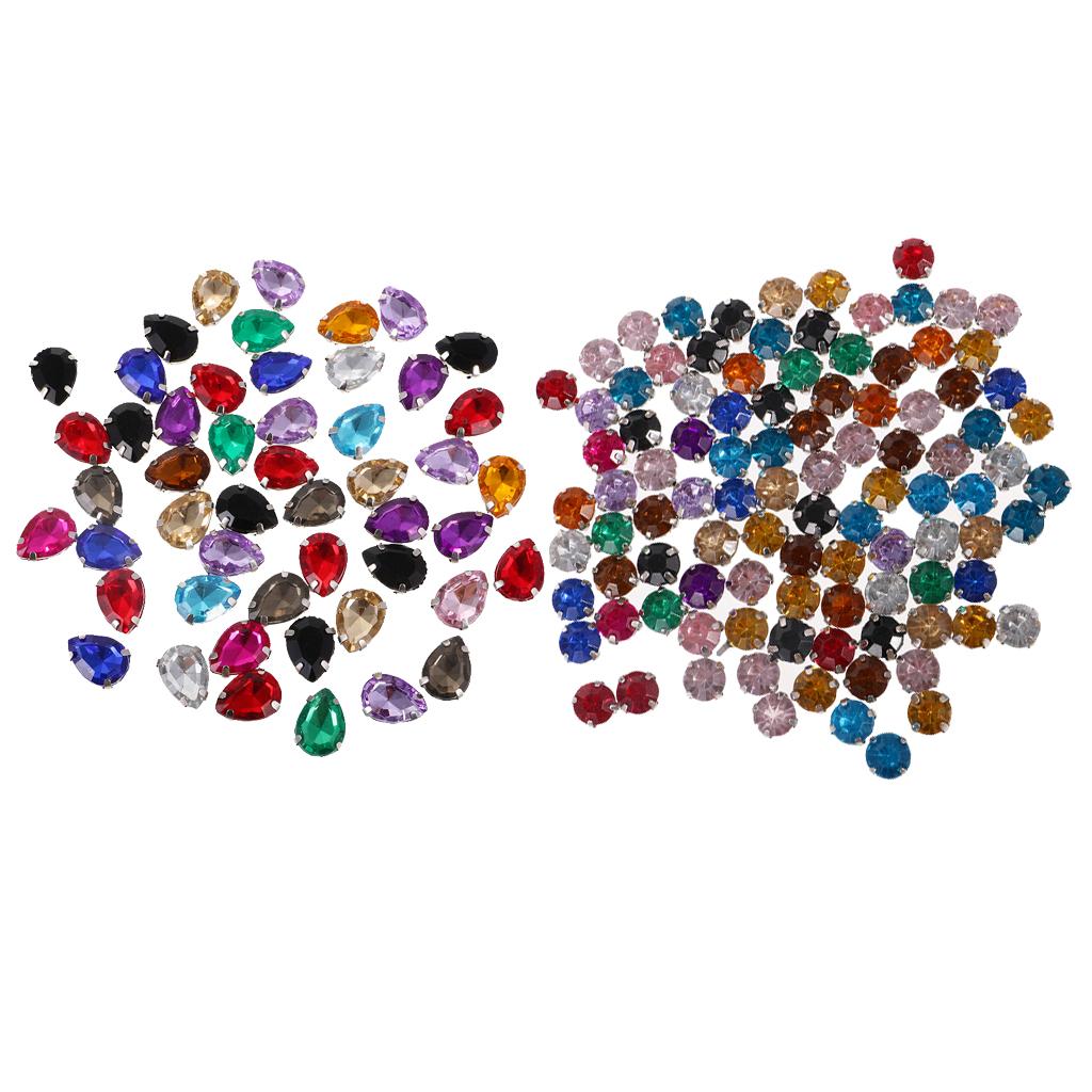 150pcs DIY Flat Back Sew On Rhinestone Crystal Beads Jewelry Making Crafts