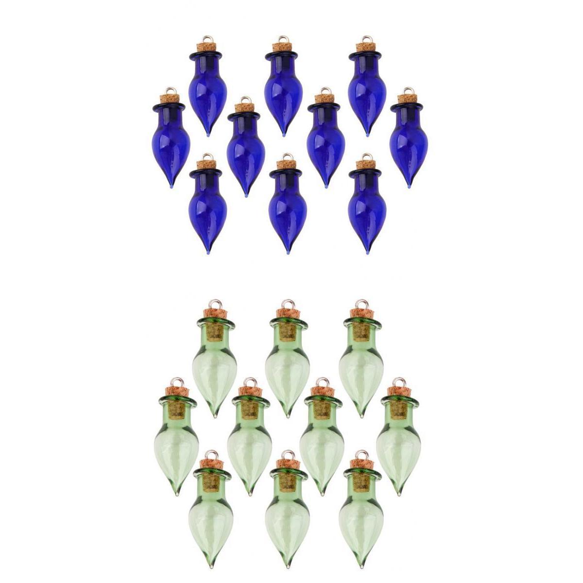 20pcs Mini Teardrop Glass Bottles Favors Souvenir Charms For Jewelry Making