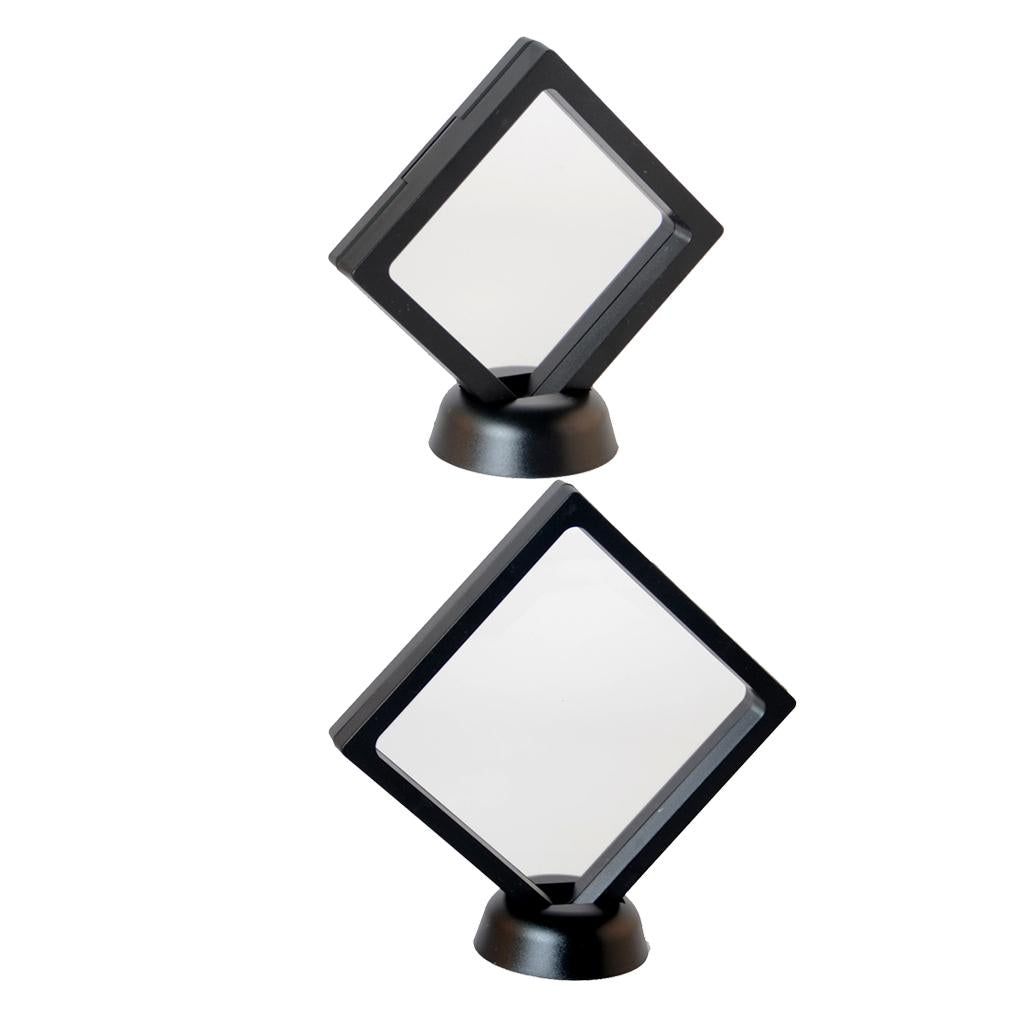 2pcs 3D Levitate Transparent Jewelry Display Stand Box Show Case 70mm/90mm