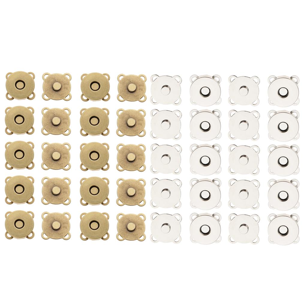 20 Sets Sew In Magnetic Bag Clasps for Craft Clothing Bag DIY Crafts 18 mm