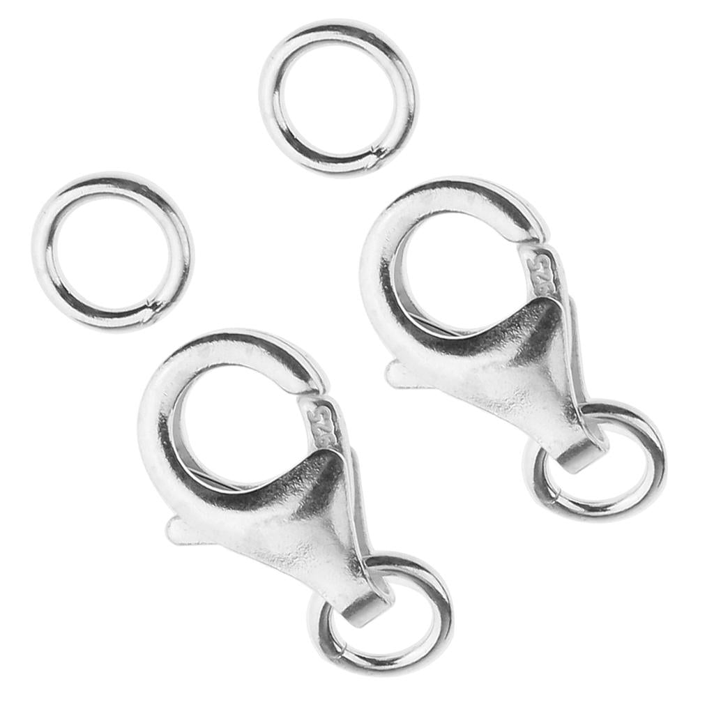 2pcs 925 Sterling Silver Lobster Clasp Necklace Bracelet Jewelry Findings