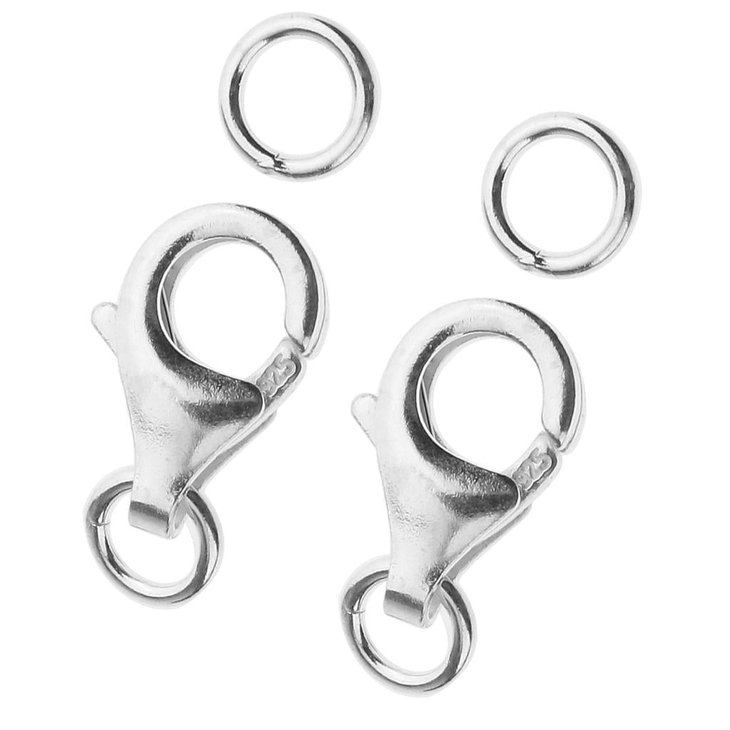2pcs 925 Sterling Silver Lobster Clasp Necklace Bracelet Jewelry Findings