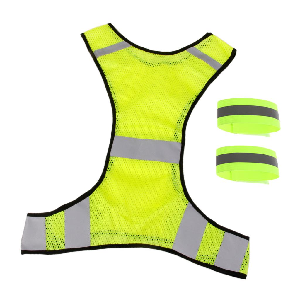 Adjustable Reflective Vest Safety Belt Arm Band for Running Walking Cycling