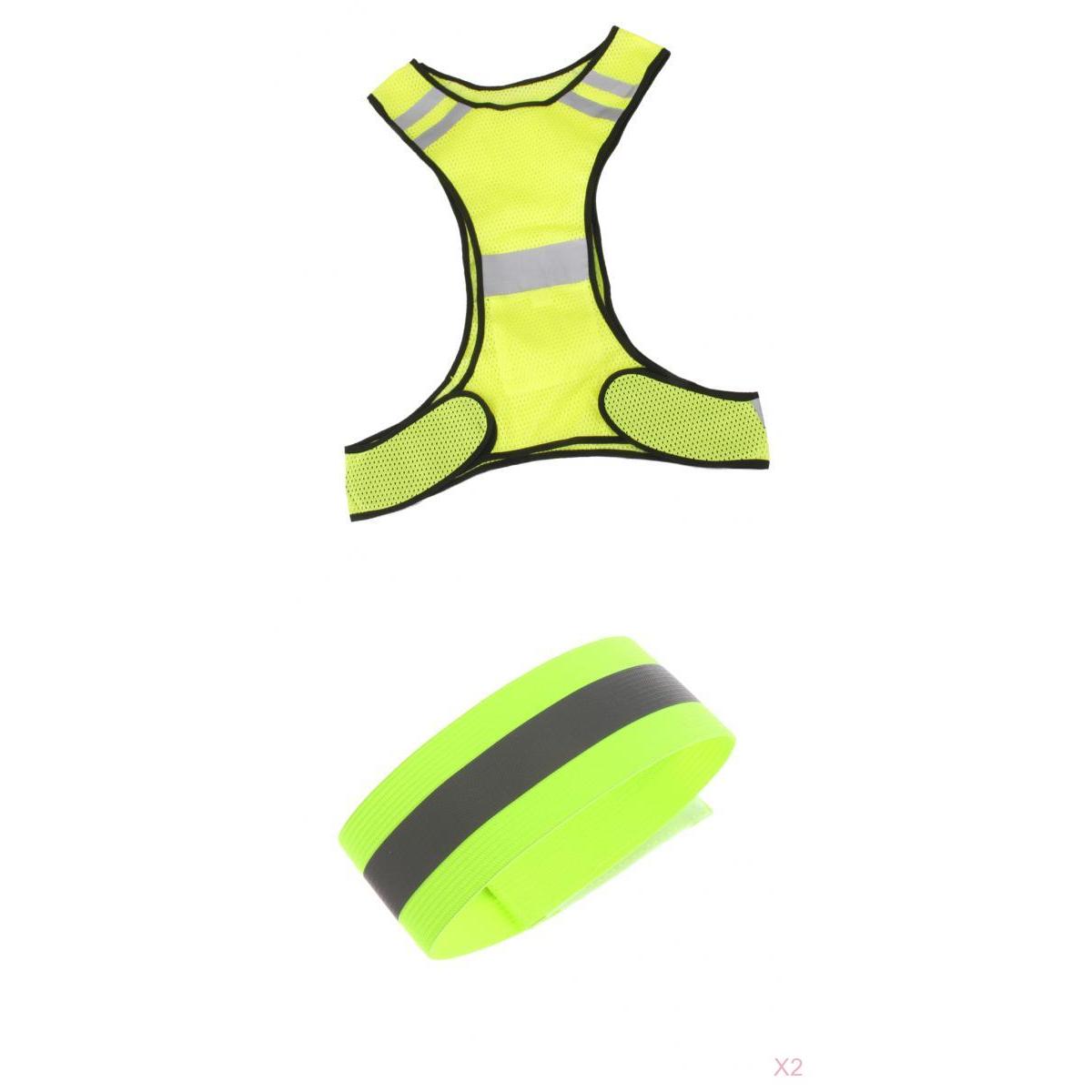 Adjustable Reflective Vest Safety Belt Arm Band for Running Walking Cycling
