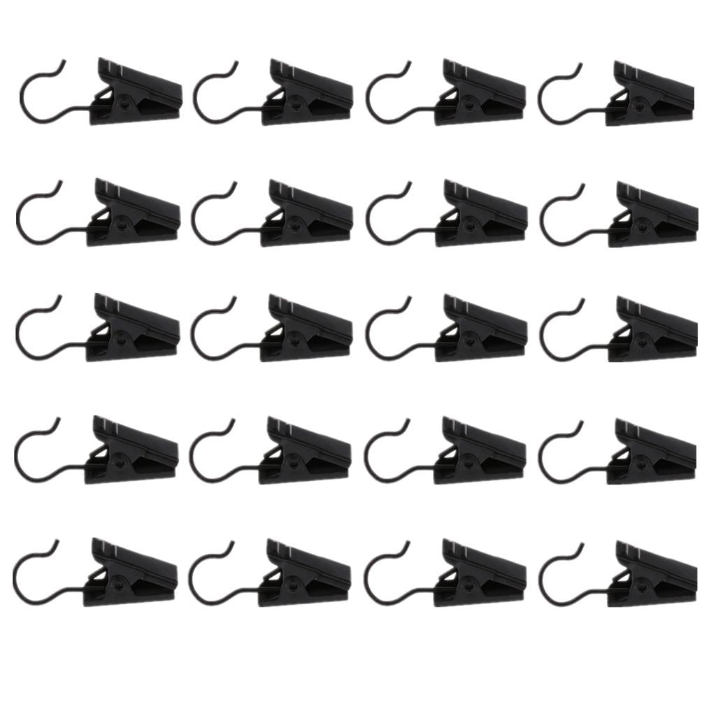 20Pieces Heavy Duty Curtain Clips with Hook Spring Clamps Hanger Clips Black
