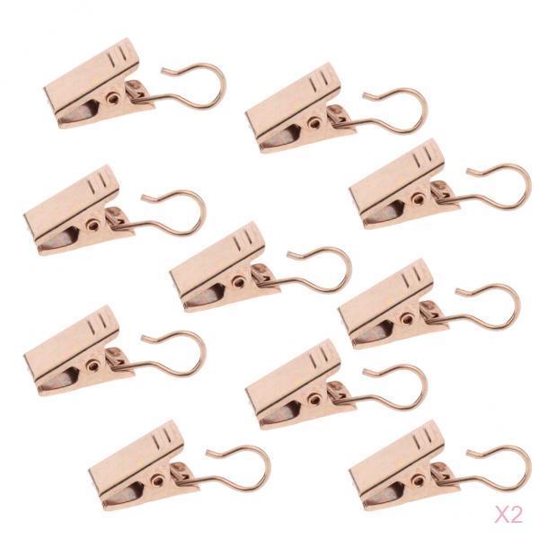 20Pieces Heavy Duty Curtain Clips with Hook Spring Clamps Hanger Clips Gold