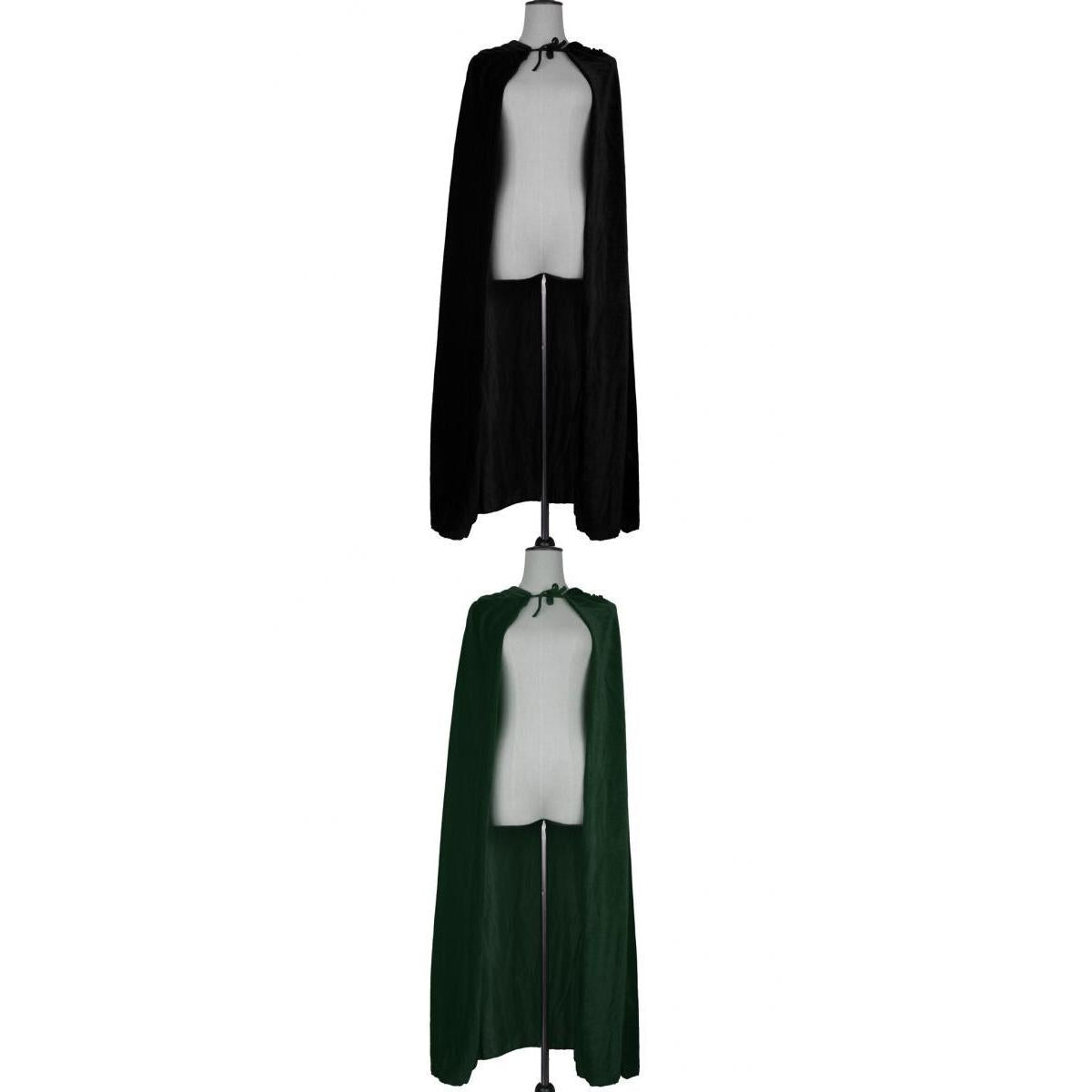 2 Pieces Adult Velvet Hooded Capes Gothic Devil Cloak Medieval Witch Costume