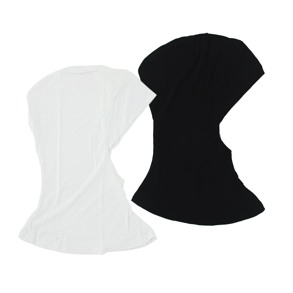 2/set Muslim Full Cover Hijab Cap Islamic Underscarf Headwear White Black