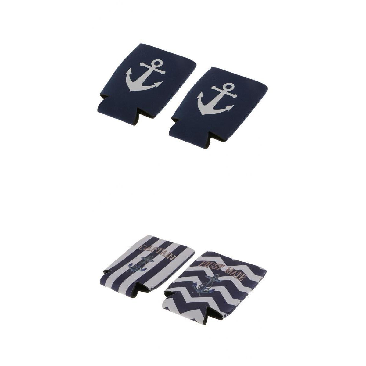 4pcs Nautical Anchor Soda Beer Bottle Tin Can Cooler Chilling Sleeve Holder
