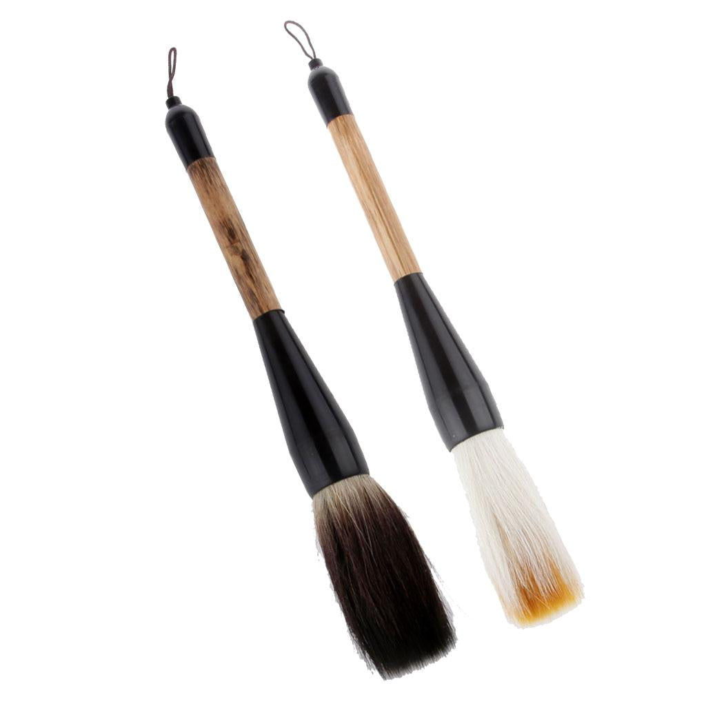 2PCS Wolf & Goat Hair Bamboo Shaft Chinese Writing Brush Calligraphy Brush