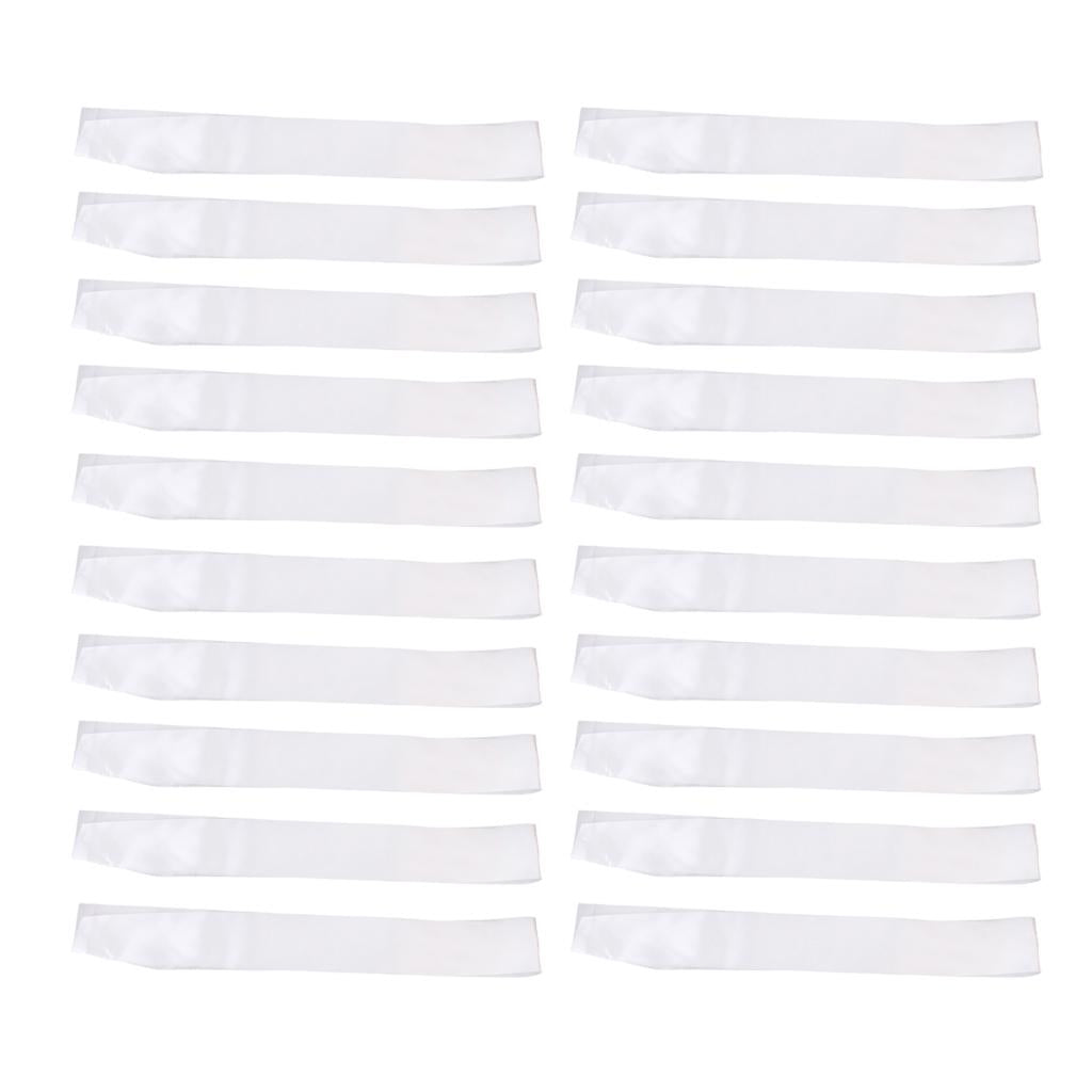 20pcs Blank Plain Satin Sash Hen Night Party Birthday Baby Shower DIY Sash