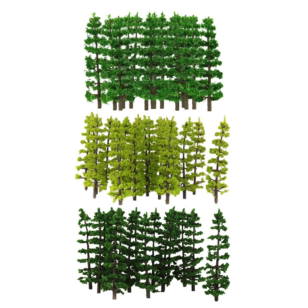 60Piece 9cm Green Tree Model 1/100 HO for RR Train Railroad Scenery Greenery