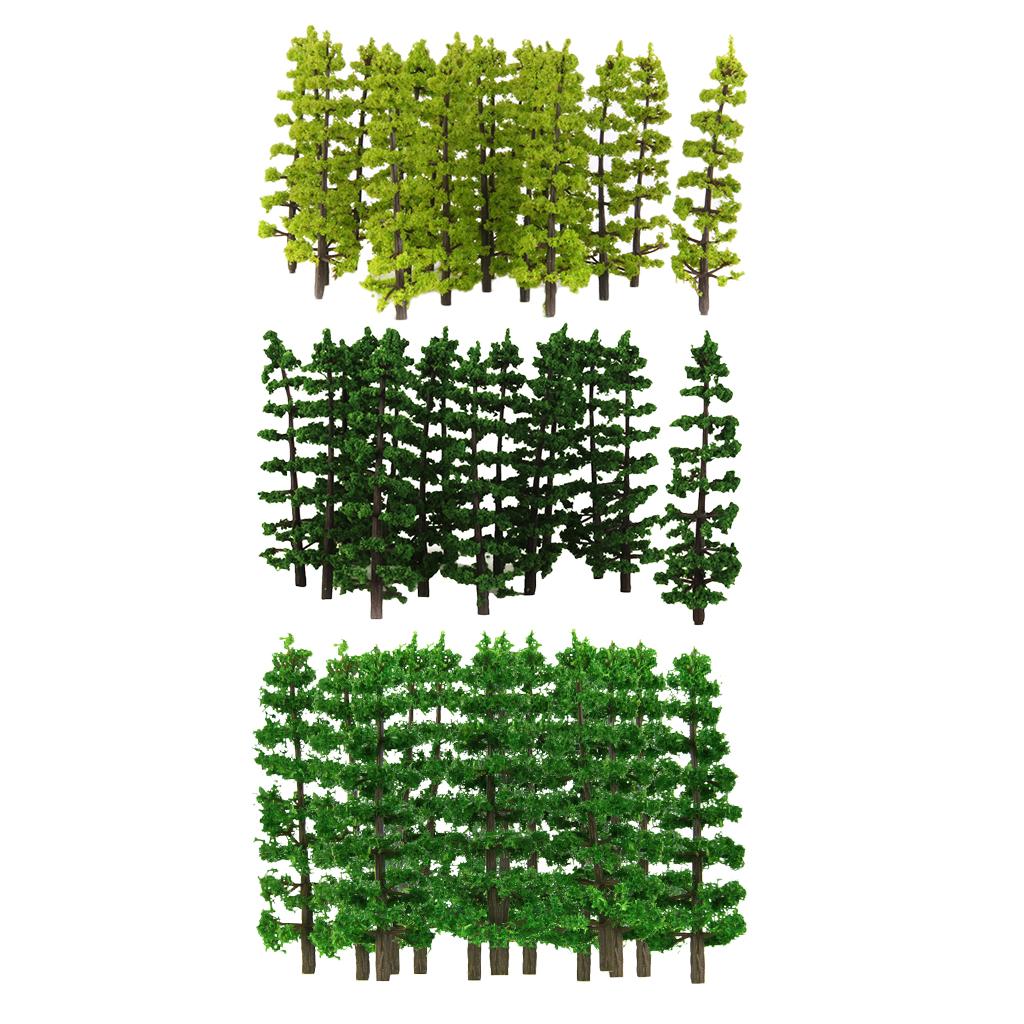 60Piece 9cm Green Tree Model 1/100 HO for RR Train Railroad Scenery Greenery