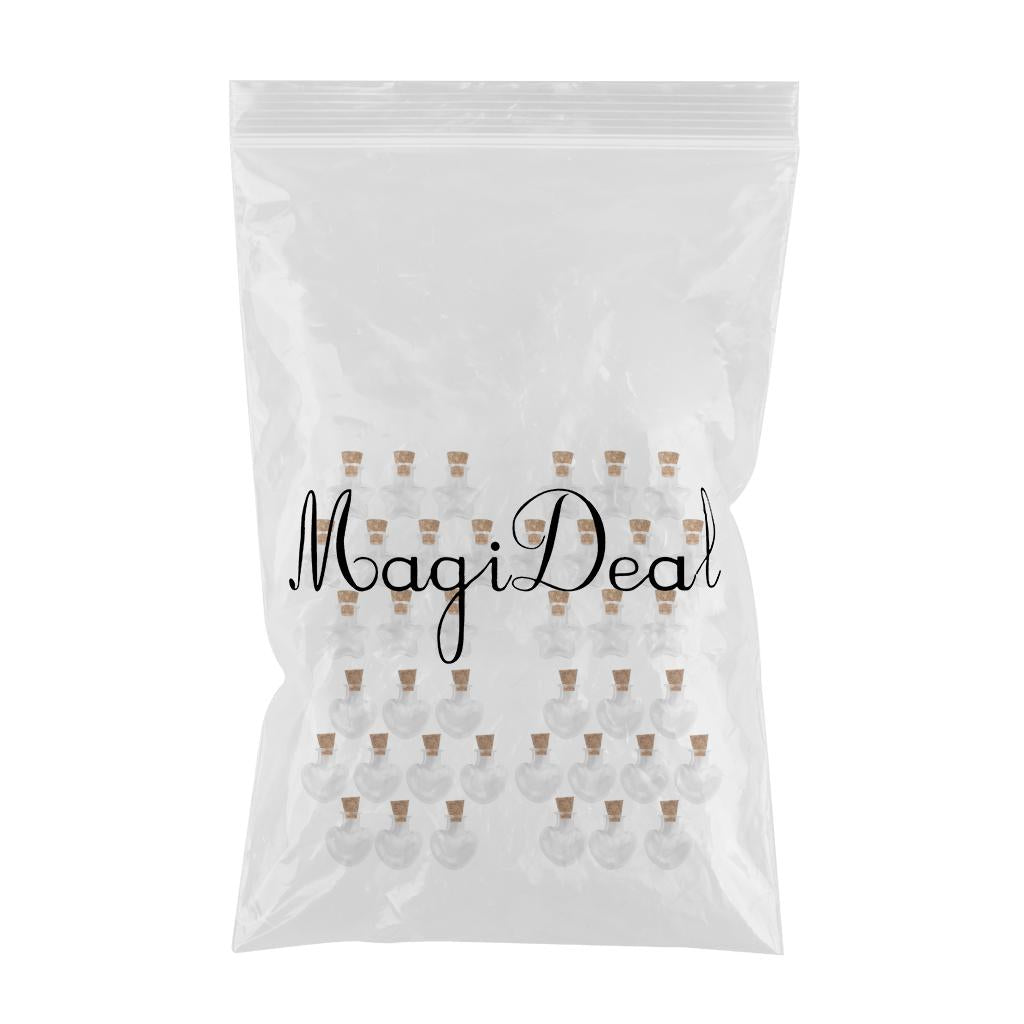 40 Pieces Heart Star Shape Empty Wish Clear Cork Message Glass Bottles Vials