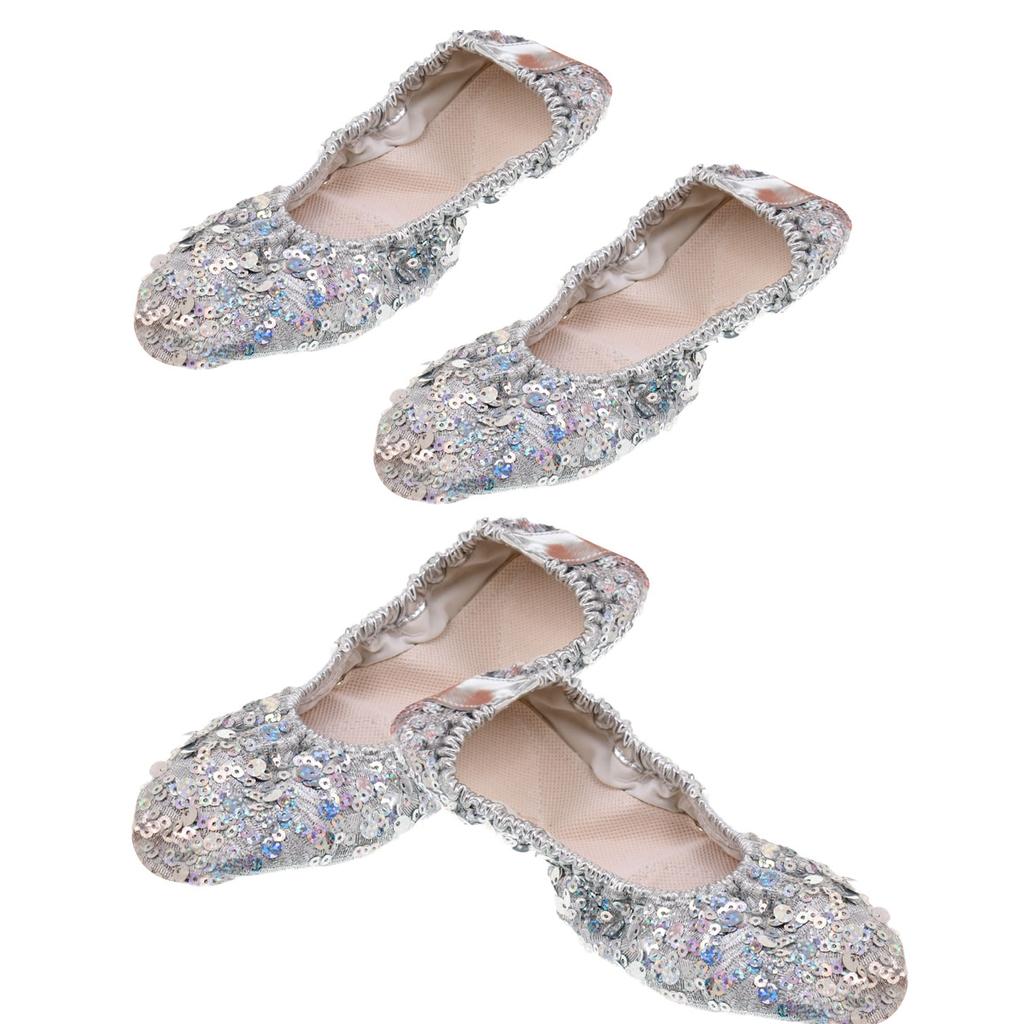 2pairs Belly Dance Shoes Soft Sole Professional Dance Performance Shoes L XL