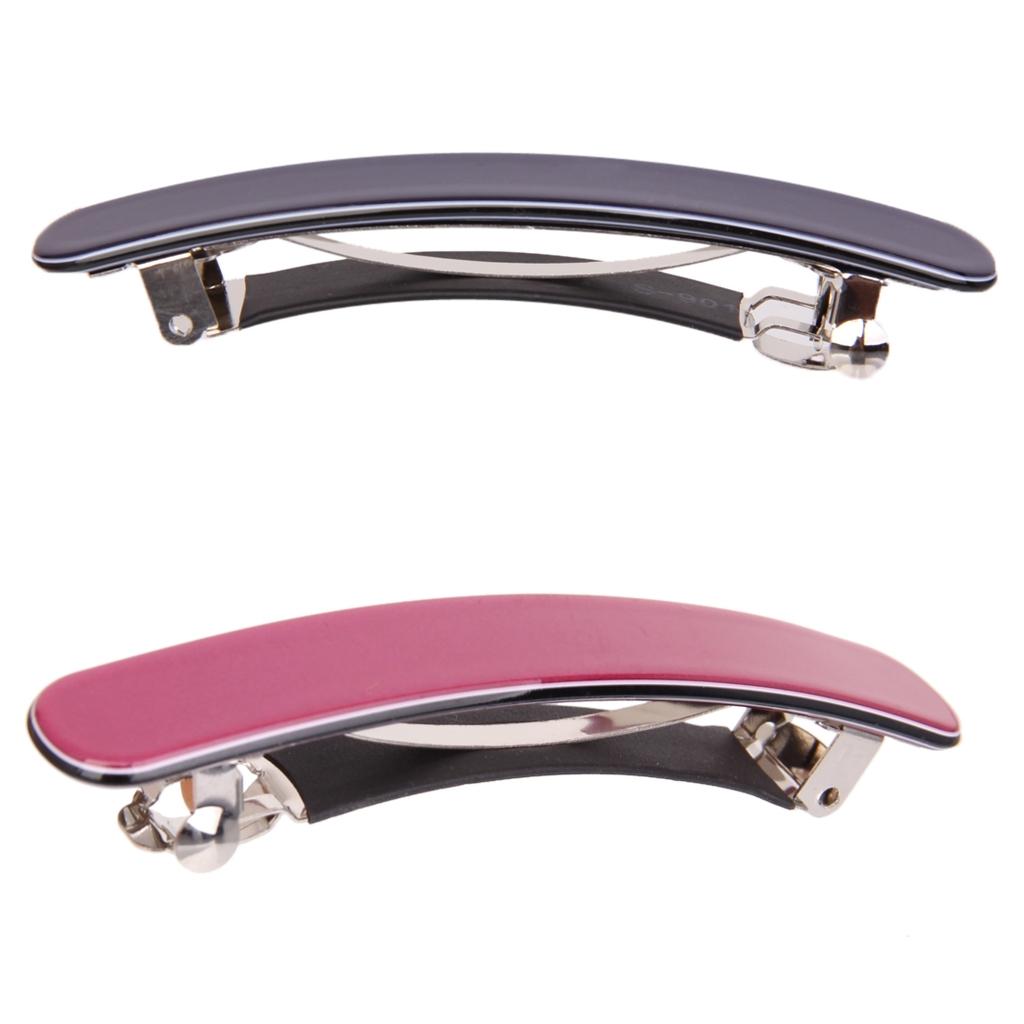 2Pcs Women Acrylic Hair Clip Barrette Hairpin Accessory Royal Blue Hot pink