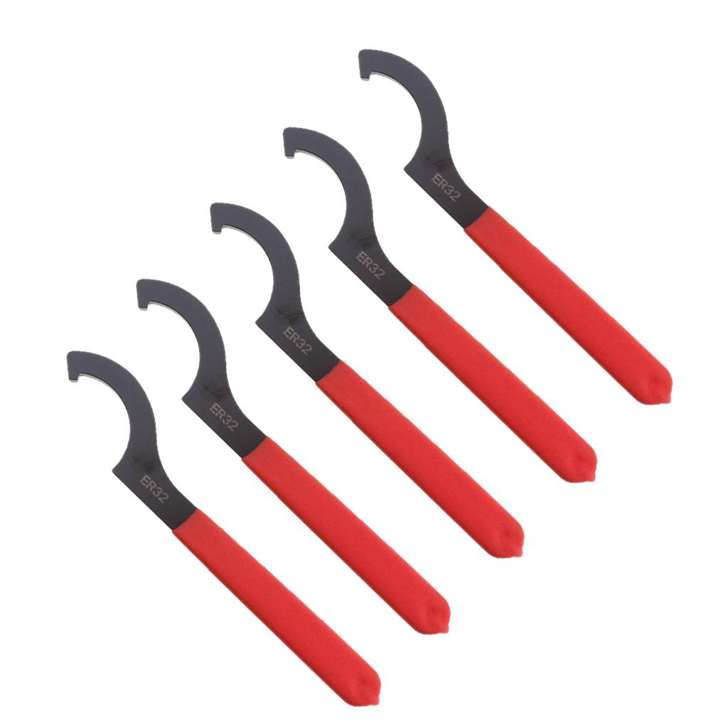 5 Pieces ER32 Hook Spanner Wrench for ER Chuck Nut CNC Holder ER 32 ER-32