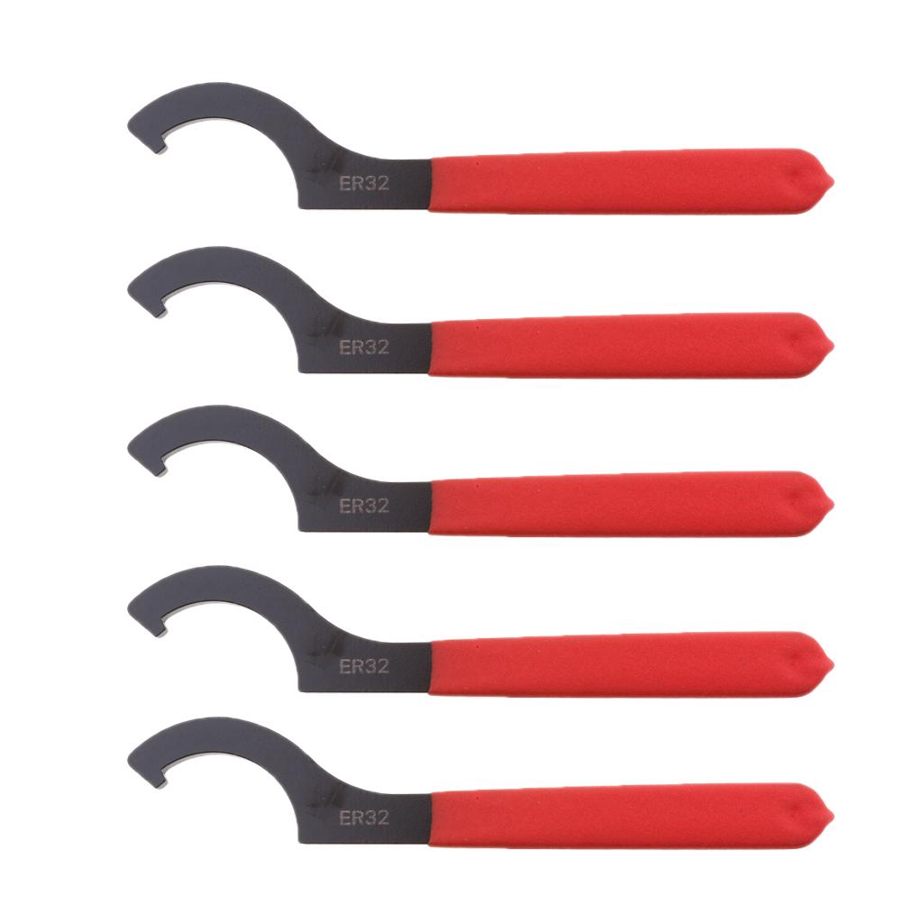 5 Pieces ER32 Hook Spanner Wrench for ER Chuck Nut CNC Holder ER 32 ER-32