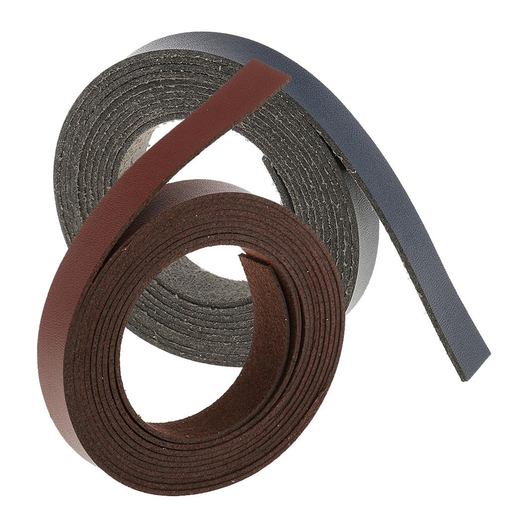 2 Pieces DIY Leather Crafts Straps Strips Garment Accessories 2 Meters Long