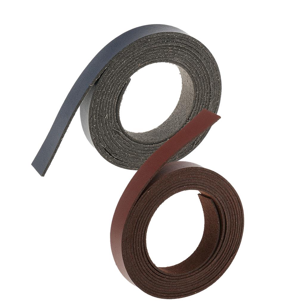 2 Pieces DIY Leather Crafts Straps Strips Garment Accessories 2 Meters Long