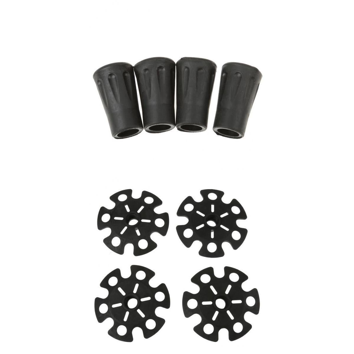 4pcs Replacement Rubber Snowflake Snow Basket Hiking Trekking Poles